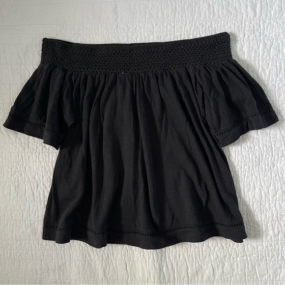 Roxy Black Off the Shoulder Boho Top Blouse Size Small - Picture 5 of 7